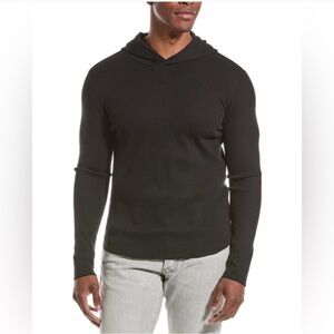 Vince men’s thermal‎ waffle knit black hoodie size large